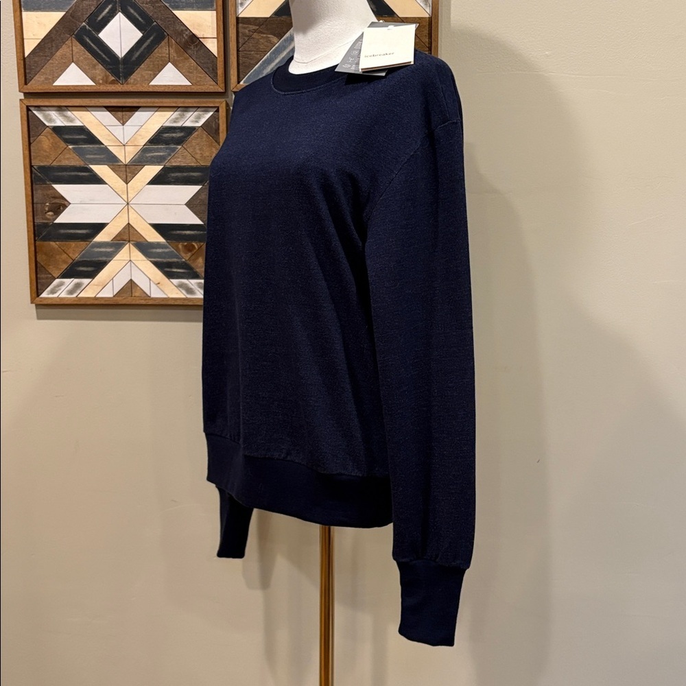 Icebreaker Women's Central Crew Neck Sweatshirt Cotton Merino Wool Small NWT - Picture 3 of 12